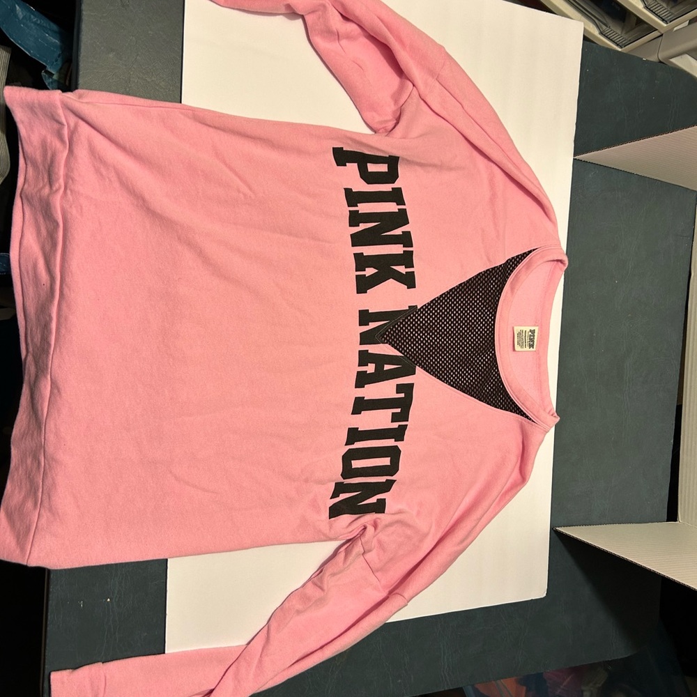 Pink VICTORIA'S SECRET  Sweatshirt.  Pink Nation Sweatshirt. Women’s XS. Comfy - Picture 11 of 13